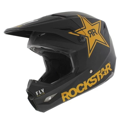Fly Racing Kinetic MX Helmet Rockstar Matte Black Gold - Image 1 of 4