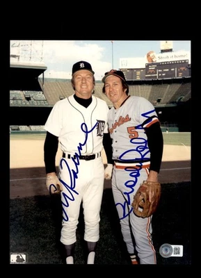 Al Kaline Brooks Robinson Beckett BAS Signed 8x10 Photo Autograph - Image 1 of 2