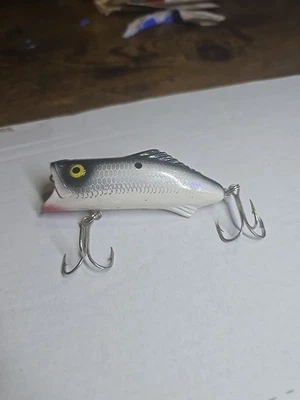 Señuelo vintage Whopper Stopper THROBBER sábalo natural 3" Throbbin Topwater/superficie Foto 1 de 4