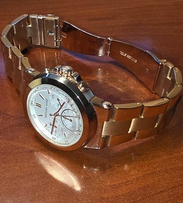 Reloj cronógrafo Michael Kors MK-5223 Runway para mujer, 38 mm, desgaste a cara, funciona muy bien Foto 1 de 4