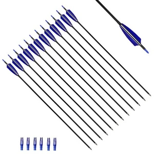 30" Carbon Arrows Hunting Arrows with 4" Shield Shaped Turkey Feathers Spine ... - Picture 1 of 6
