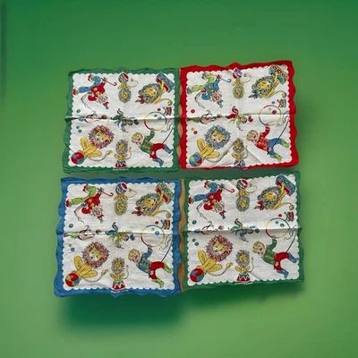 Lote De Colección 3 Pañuelos Niño Pañuelo Circo Tema Novedad León Payaso Foto 1 de 4