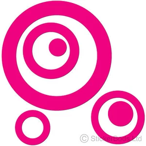 36 HOT PINK SPOT DOT ROUND CIRCLE RING STICKERS DECALS for Car | Wall | Home - Picture 1 of 1