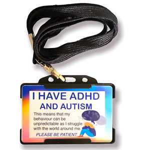 ADHD / Autism I Have ADHD and Autism Disability ID Card and Lanyard