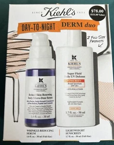 Kiehl’s Day To Night Derm Duo Winkle Reducing And Light Weight Sunscreen Full Sz - Picture 1 of 4