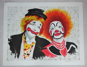 Rino Maddaloni Dos Payasos Firmado Edición Limitada Litografía Impresión Arte Circo - Imagen 1 de 8