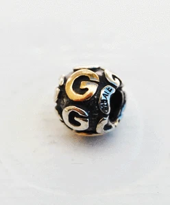 Genuine Pandora two tone Letter  "G" 790298G - retired - Picture 1 of 1