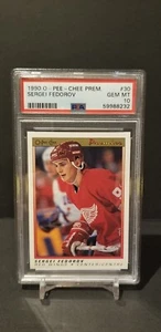 1990 O-Pee-Chee Premier Rookie RC Sergei Fedorov #30 PSA 10 GEM MT HOF - Picture 1 of 6