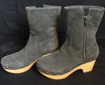 BOTAS DE MUJER CORSO COMO KORINE CON TACÓN DE MADERA DE GAMUZA GRIS NWOB TALLA 6M Foto 1 de 4