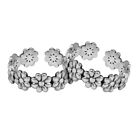Indian Traditional 925 Sterling Silver Oxidised Silver Blooming Flower For Women