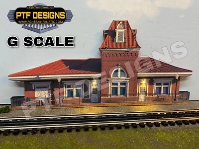 G Scale Train Station # 2 Trackside Building Flat w/LED Background - Lgb Piko - Image 1 of 4