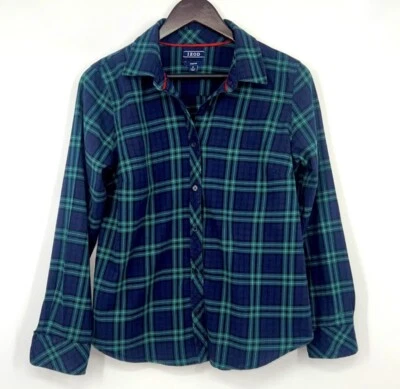 Izod Womens Stretch Shirt Medium Button Up Long Sleeve Collared Plaid Flannel - Image 1 of 4