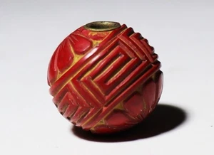 Netsuke Inro Ojime Sagemono Bakumatsu Japan Antique Chrysanthemum Lightning - Picture 1 of 4