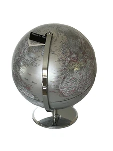 World Globe Drexel Heritage Silver with Chrome Base Large 12" Round NEW with tag - Picture 1 of 3