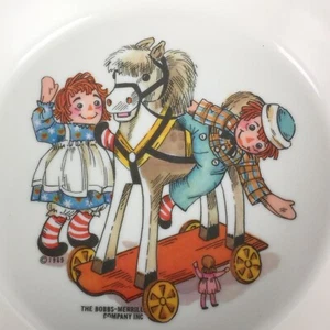 Kinderschale Raggedy Ann und Andy Spielzeug Pferd 1969 weiß Kunststoff Oneida Deluxe - Bild 1 von 8