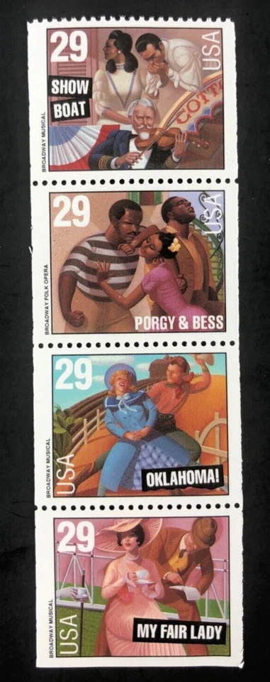 1993 Broadway Musicals 29 Cent 29c Stamp Booklet of 4 Scott# 2767-2770 - Image 1 of 4