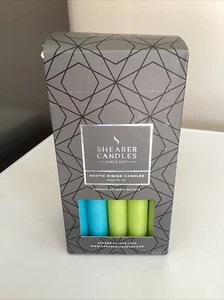 Shearer Dinner Candles Yellow Blue & Pink 8” Up To 8 Hour Burn Time (19 In Box) - Picture 1 of 4