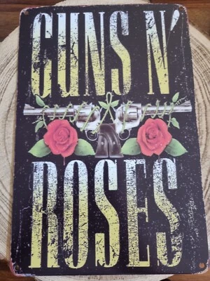 🍀 Blechschild Metallschild Band Rock Guns N' Roses Tin Sign Var. B