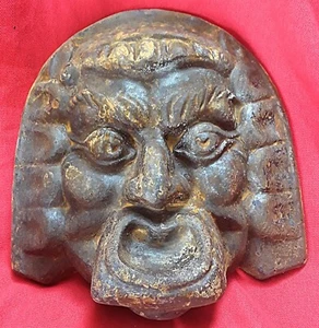 Sculpture Home Decor Greek Italian Theatre Lyre Mask Art Wall Plaque Artwork 10" - Picture 1 of 2