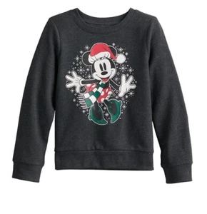 NWT~ Girls Size 12 Minnie Mouse Disney Christmas Sweatshirt Jumping Beans Santa - Picture 1 of 4
