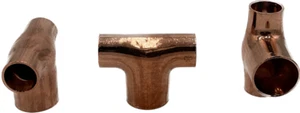 REDUCING TEE 1/2 X 1/2 X 3/4 NOM C X C X C COPPER FITTING PLUMBING (10 pcs pack) - Picture 1 of 3