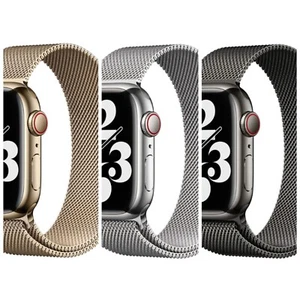Bracelet boucle milanaise authentique Apple pour montre SE, série 3-8 | maille acier inoxydable - Photo 1 sur 13