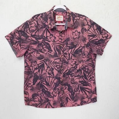 Рубашка на пуговицах мужская Joe Browns L 42 44 красная цветочный хлопок короткий рукав - Изображение 1 из 4