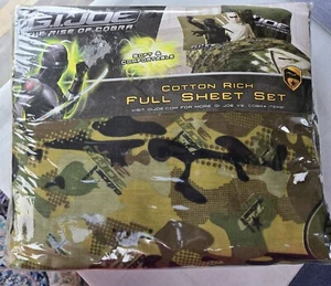 G.I. Joe Rise of Cobra Cotton Rich Full Sheet 4 Piece Bed Set Hasbro Paramount - Picture 1 of 5