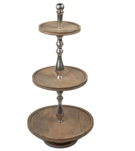 509383 piani 3 pezzi H 96cm D:26 + 34 + 44cm una combinazione di legno di mango - Foto 1 di 1