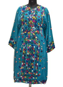 Ethnic Banjara Tribal Boho Dress Afghani Multi Embroidered Mirror Work Balochi - Picture 1 of 9