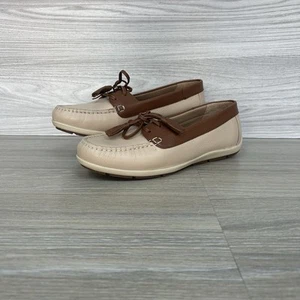 Zapatos sin cordones Hotter Bay talla 6 nuevos marrón crema cubierta de barco borla para mujer EXF - Imagen 1 de 10