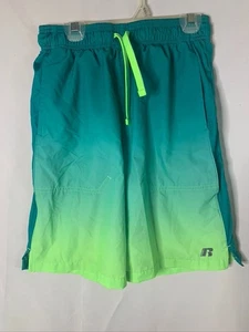 Boy's Russell Size XXL 18 - Green Swim Trunks with Elastic Waist 24" x 8.5" - Picture 1 of 4