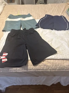Boys Shorts X 3 PAIR Nice Name Brands Good Condition UA, Old Navy, BCG - Picture 1 of 24
