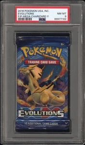 Charizard Evolutions Booster PSA 8 Graded Sealed Foil Pack Unopened Mint UK - Picture 1 of 24