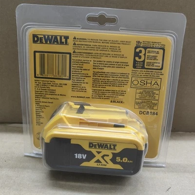 Tool Battery Replace For Dewalt 18V DCB184 5.0AH Battery New Packaging