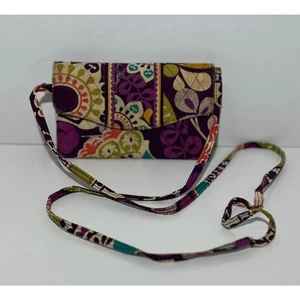 Vera Bradley PLUM CRAZY Mini Crossbody Wallet Handbag Quilted Purple Floral - Picture 1 of 7