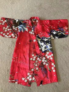 Japanische traditionelle offene Damenbluse Kimono Hemd bunte Seide Made in Japan - Bild 1 von 15