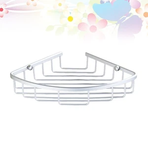 Triangle Shelf Organizer Wall Mount Corner Storage Rack Shower Basket - Picture 1 of 11