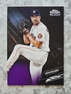 #63 Justin Verlander 2021 Topps cromo negro púrpura paralelo - Houston Astros - Imagen 1 de 2