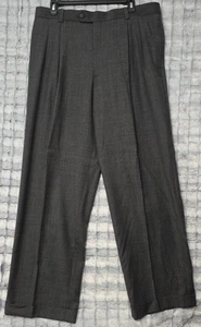 Karl Kani Men's 36/32 Gray Wool Dress Slacks Pleated Cuffed Trousers Pants - Picture 1 of 4