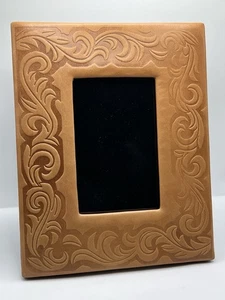Light Brown Leather 8” x 11” Standing Photo Frame Holds 5.5” x 3.5” Photo India - Picture 1 of 9