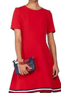 Tommy Hilfiger Red Split Neck NWT Sheath Dress Size 4 Classy Chic Date Night - Picture 1 of 5