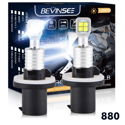 Bevinsee 2x 880 H27W/1 LED Foglight Globes Motorcycle Headlight Bulbs 80W White - Image 1 of 4