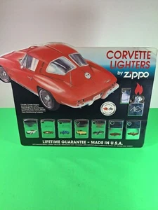 Zippo Vintage Gift Set Chevrolet Corvette Design w/Display[Very Rare # ZIPPOS]  - Picture 1 of 9