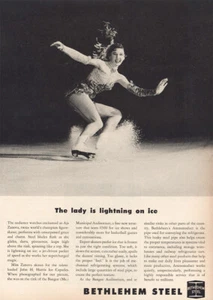 1957 Bethlehem Steel: Lightning On Ice Aja Zanova Vintage Print Ad - Picture 1 of 1