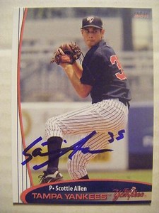 SCOTTIE ALLEN signed 2011 TAMPA YANKEES baseball card AUTO APOPKA LONGWOOD FL NY