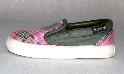 Converse Skid Grip EV Canvas Kinder Schuhe Slip On Sneaker Gr 23 UK7 Plaid Pink - Bild 1 von 4