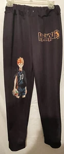 Haikyun Boys size Large track pants Black with graphics no string - Picture 1 of 6