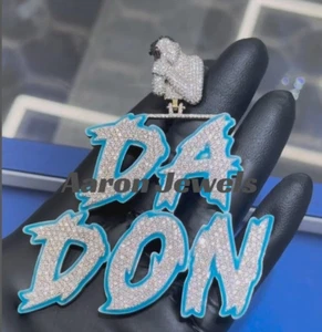 Men's 10.58ct MOISSANITE ANY 5 CUSTOM Pendant Glow Enamel Outline Passes Tester - Picture 1 of 6