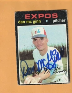 Dan McGinn Montreal Expos AUTO Firmado 1971 Topps Notre Dame Irlandés 2R - Imagen 1 de 2